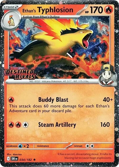 Ethan's Typhlosion (Destined Rivals Stamp) 034/182 SV: Destined Rivals