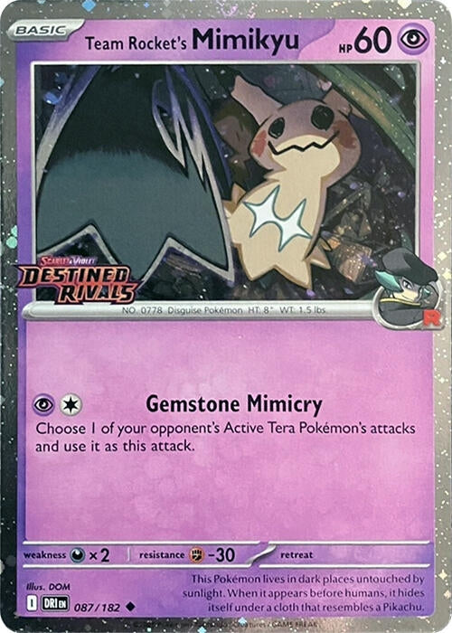 Team Rocket's Mimikyu (Destined Rivals Stamp) 087/182 SV: Destined Rivals