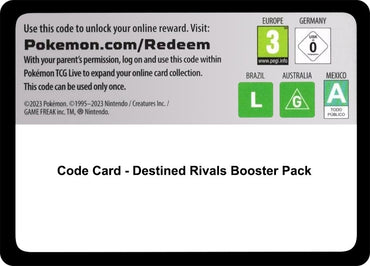 Image for Code Card - Destined Rivals Booster Pack - Pokemon