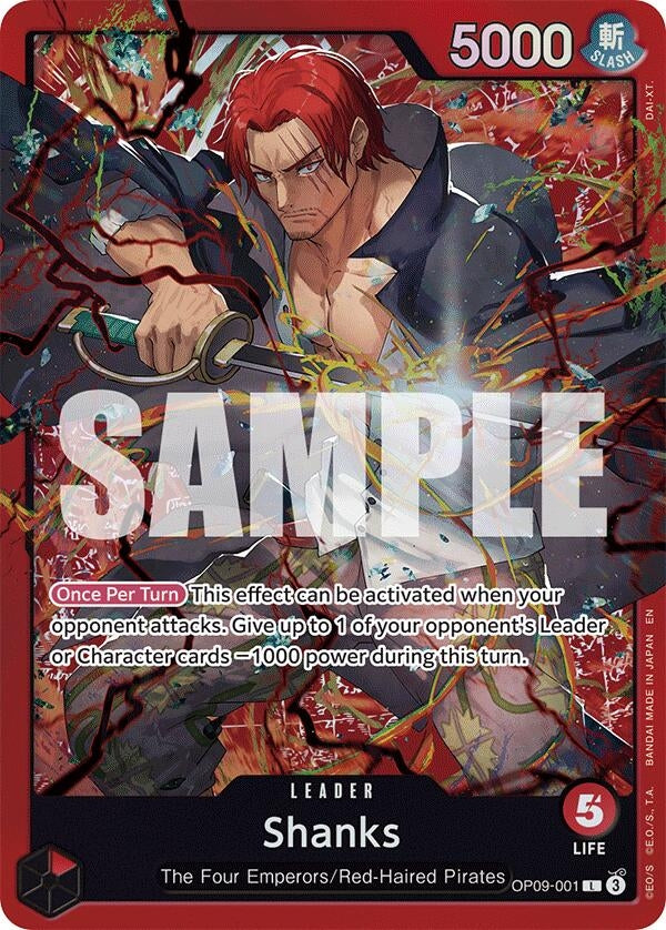 Image for Shanks (Reprint) (OP09-001) - One Piece Card Game