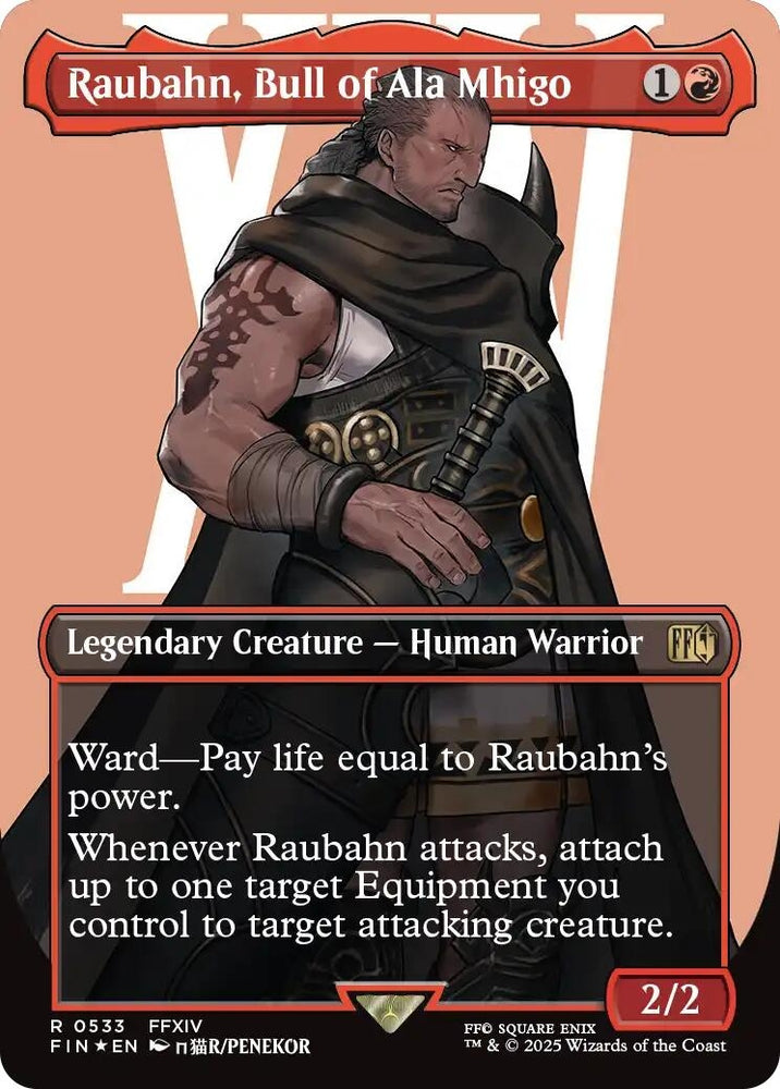 Image for Raubahn, Bull of Ala Mhigo (Borderless) (Surge Foil) (533) (FINAL FANTASY) - Magic: The Gathering