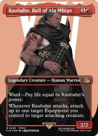 Image for Raubahn, Bull of Ala Mhigo (Borderless) (Surge Foil) (533) (FINAL FANTASY) - Magic: The Gathering