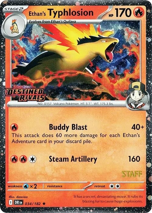 Image for Ethan's Typhlosion (Prerelease) [Staff] (034/182) (Miscellaneous Cards & Products) - Pokemon