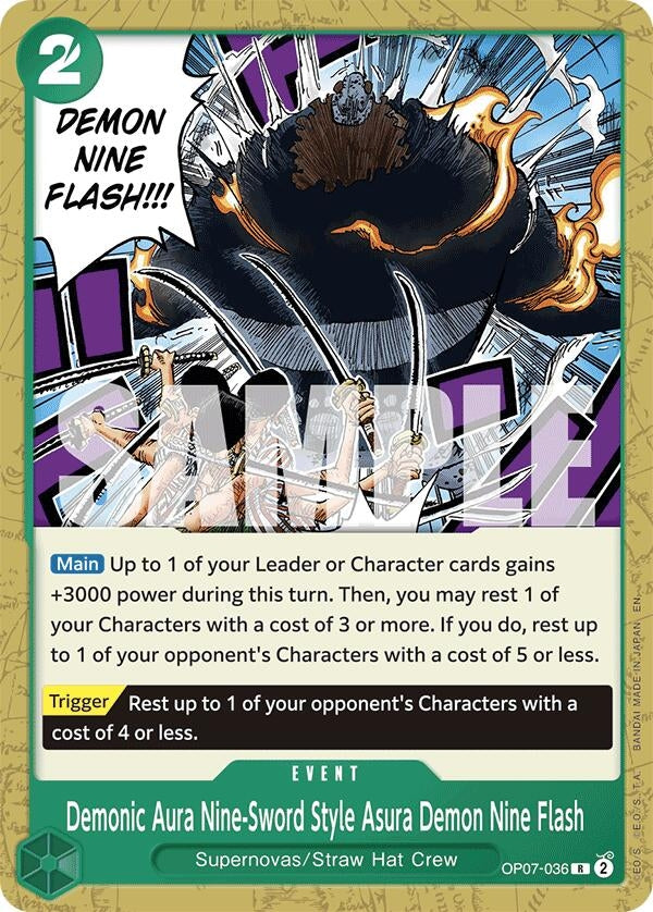 Image for Demonic Aura Nine-Sword Style Asura Demon Nine Flash (Reprint) (OP07-036) - One Piece Card Game