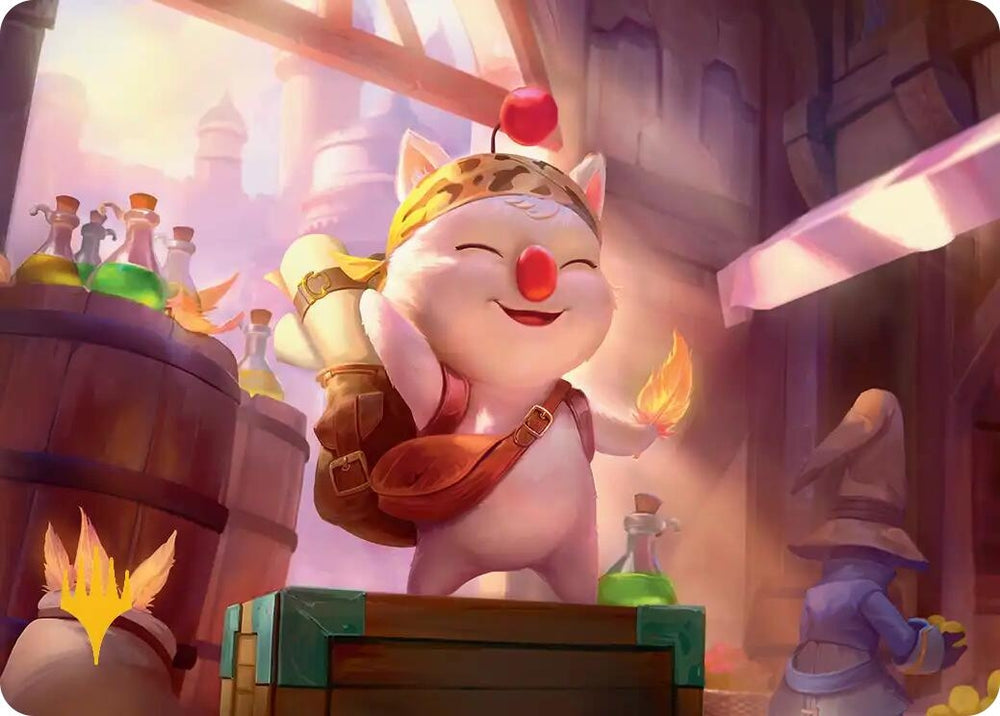 Image for Stiltzkin, Moogle Merchant Art Card (Gold-Stamped Planeswalker Symbol) (3) (Art Series: FINAL FANTASY) - Magic: The Gathering