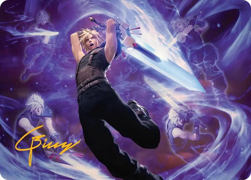 Image for Cloud's Limit Break Art Card (Gold-Stamped Signature) (23) (Art Series: FINAL FANTASY) - Magic: The Gathering
