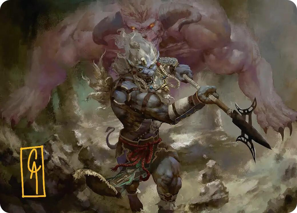 Image for Kimahri, Valiant Guardian Art Card (Gold-Stamped Signature) (29) (Art Series: FINAL FANTASY) - Magic: The Gathering