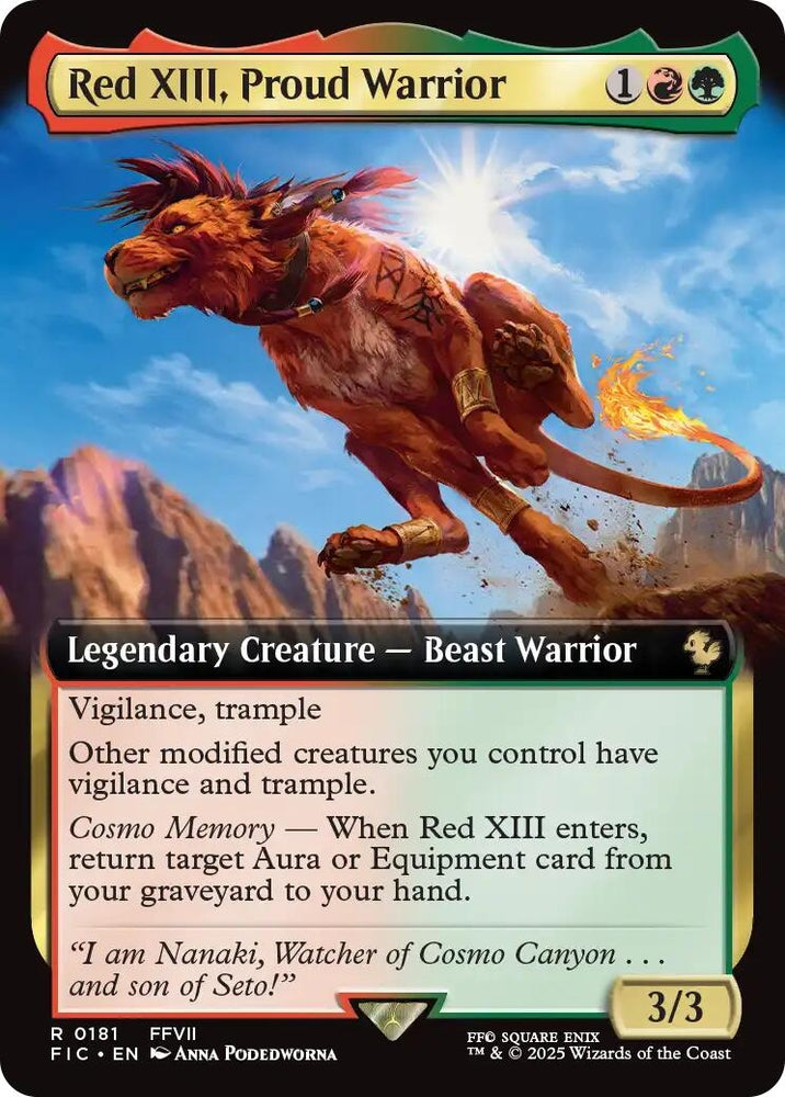 Image for Red XIII, Proud Warrior (Extended Art) (181) (Commander: FINAL FANTASY) - Magic: The Gathering