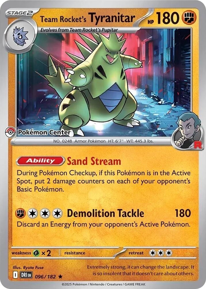 Team Rocket's Tyranitar (Pokemon Center Exclusive) (096/182) (Miscellaneous Cards & Products)