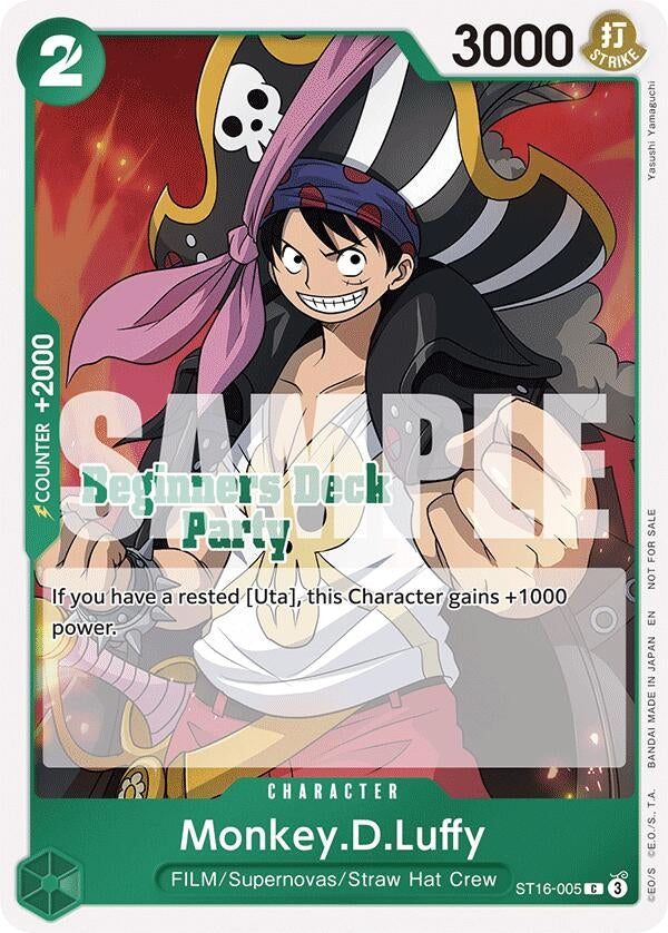 Monkey.D.Luffy (Beginners Deck Party [ST-23] - [ST-28] Participation Pack) (ST16-005) (One Piece Promotion Cards)