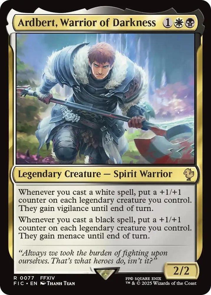 Image for Ardbert, Warrior of Darkness (Surge Foil) (77) (Commander: FINAL FANTASY) - Magic: The Gathering