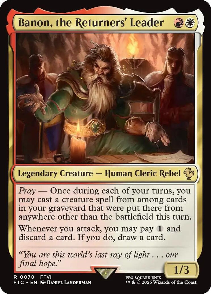 Image for Banon, the Returners' Leader (Surge Foil) (78) (Commander: FINAL FANTASY) - Magic: The Gathering
