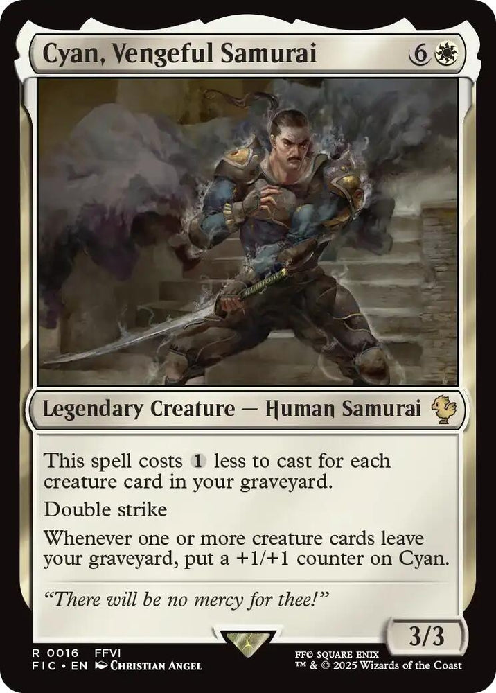Image for Cyan, Vengeful Samurai (Surge Foil) (16) (Commander: FINAL FANTASY) - Magic: The Gathering