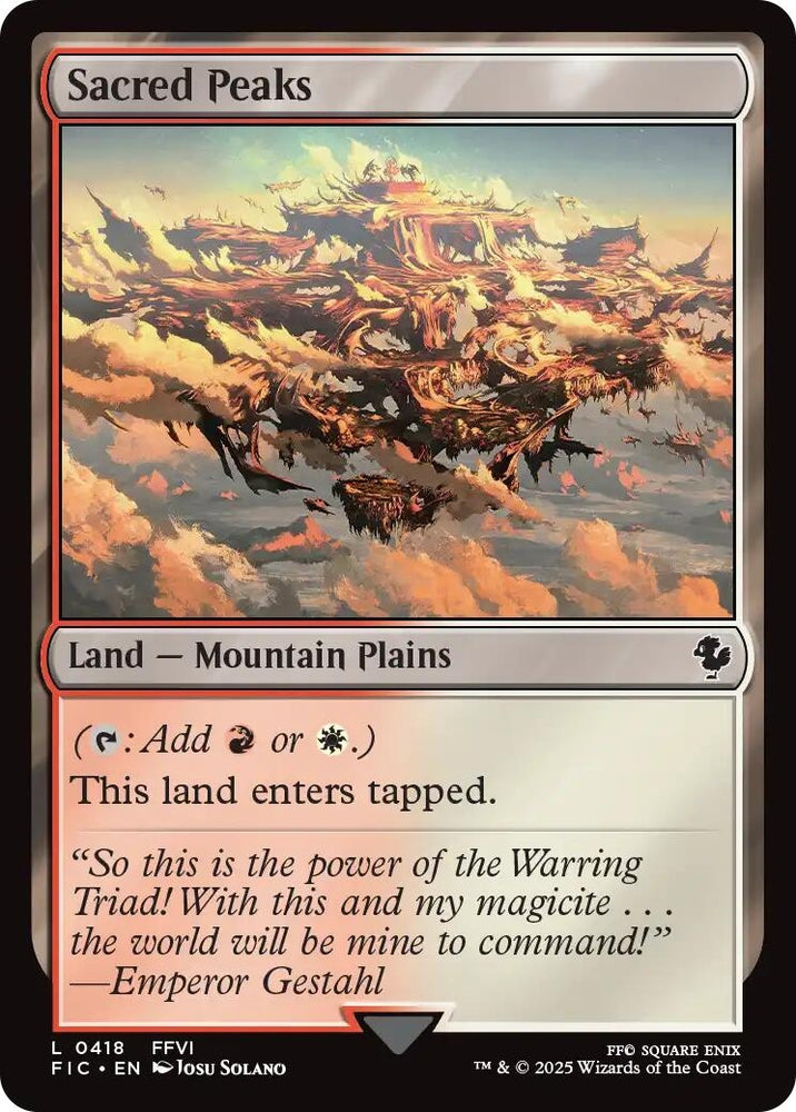 Image for Sacred Peaks (Surge Foil) (418) (Commander: FINAL FANTASY) - Magic: The Gathering