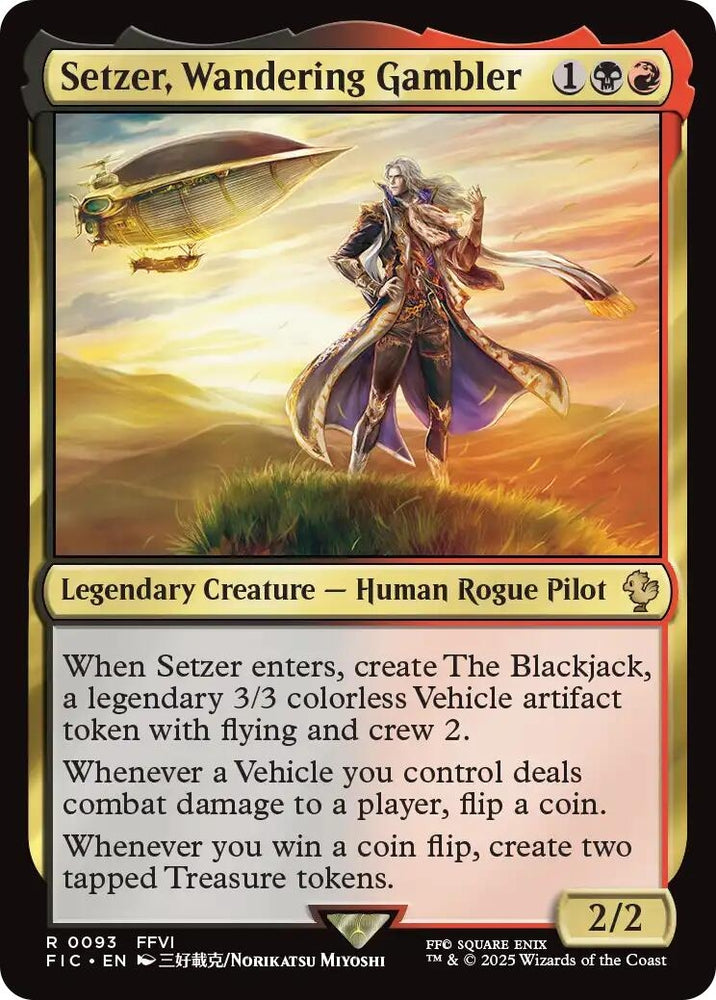 Image for Setzer, Wandering Gambler (Surge Foil) (93) (Commander: FINAL FANTASY) - Magic: The Gathering