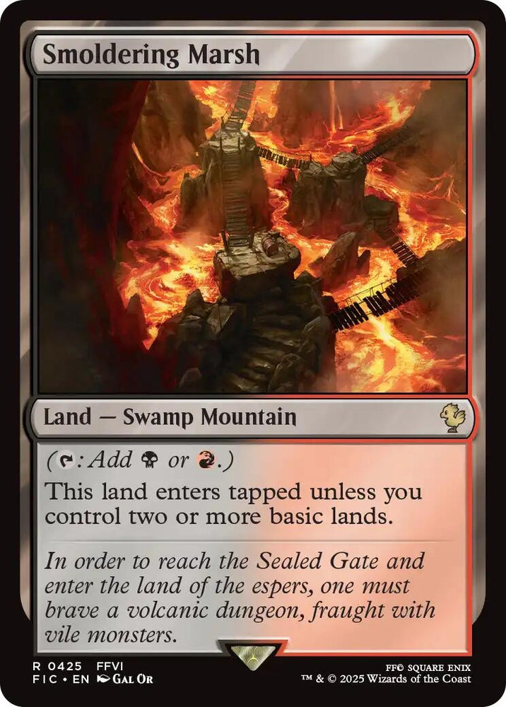 Image for Smoldering Marsh (Surge Foil) (425) (Commander: FINAL FANTASY) - Magic: The Gathering