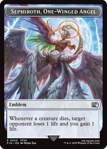 Image for Emblem - Sephiroth, One-Winged Angel // Robot Warrior Double-Sided Token (24 // 12) (FINAL FANTASY) - Magic: The Gathering