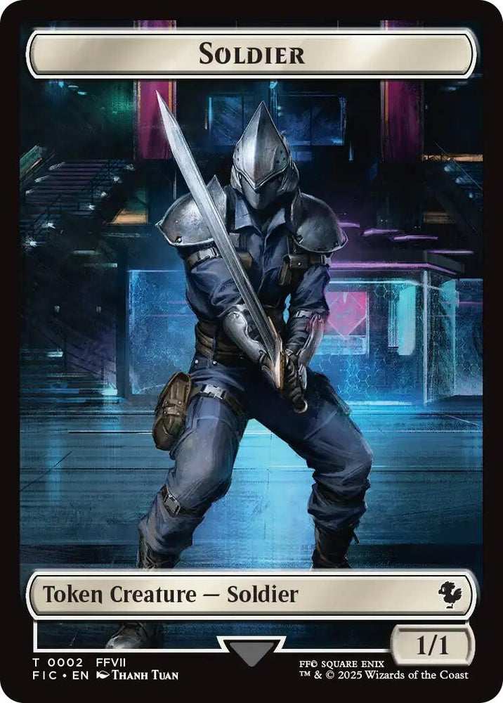 Image for Soldier // Rebel Double-Sided Token (Surge Foil) (2 // 7) (Commander: FINAL FANTASY) - Magic: The Gathering