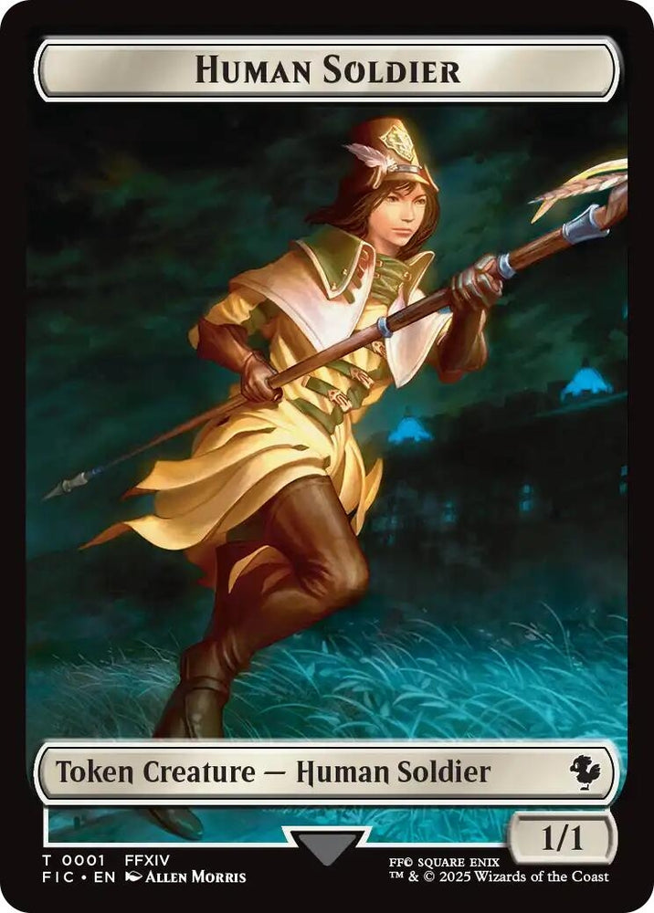 Image for Human Soldier // Hero (0009) Double-Sided Token (1 // 9) (Commander: FINAL FANTASY) - Magic: The Gathering