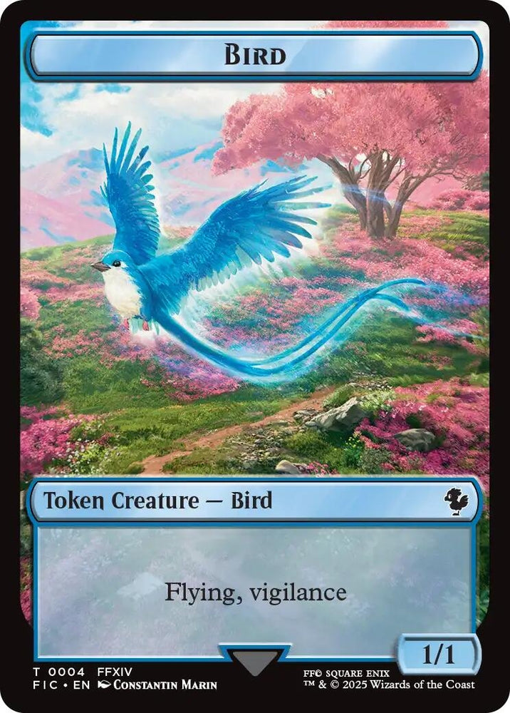 Image for Bird // Hero (0028) Double-Sided Token (Surge Foil) (4 // 28) (Commander: FINAL FANTASY) - Magic: The Gathering