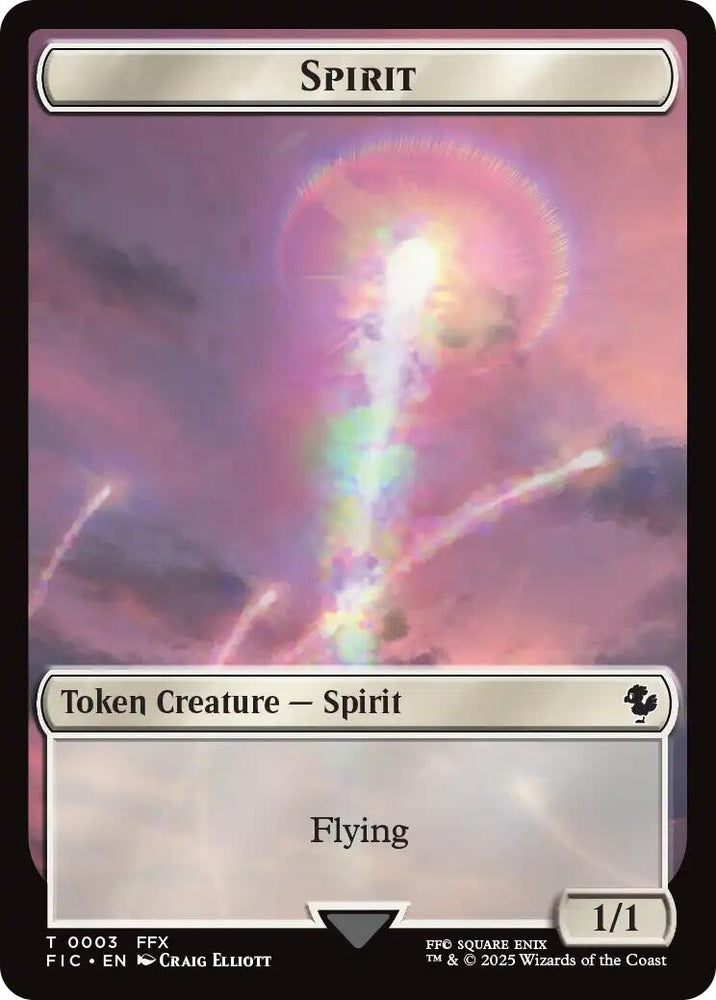 Image for Spirit // Hero (0026) Double-Sided Token (Surge Foil) (3 // 26) (Commander: FINAL FANTASY) - Magic: The Gathering