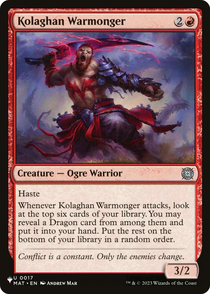 Image for Kolaghan Warmonger (17) (The List Reprints) - Magic: The Gathering