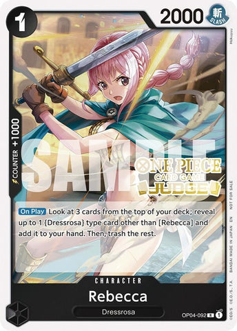 Image for Rebecca (Judge Pack Vol. 6) (OP04-092) (One Piece Promotion Cards) - One Piece Card Game