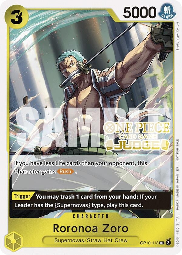 Image for Roronoa Zoro (Judge Pack Vol. 6) (OP10-113) - One Piece Card Game