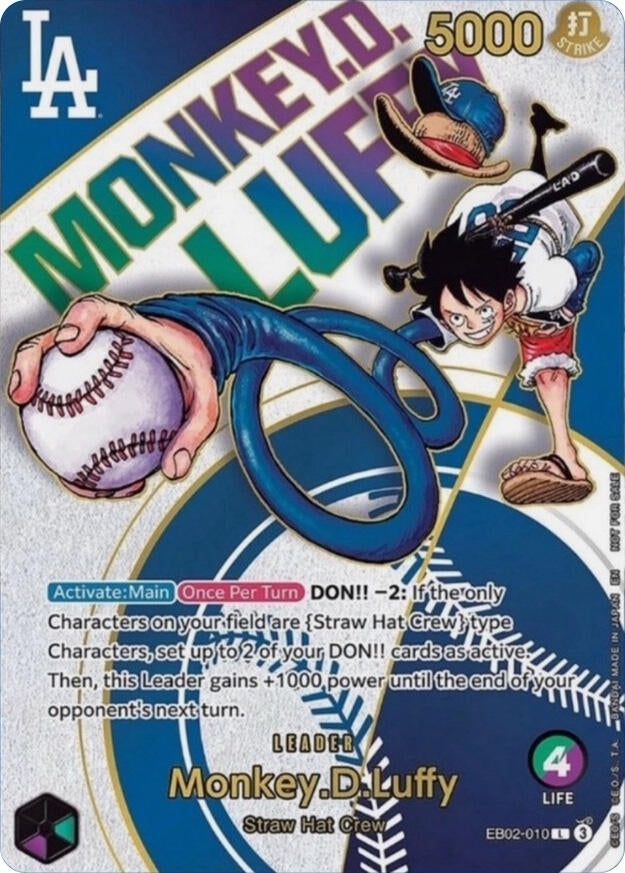 Image for Monkey.D.Luffy (010) (Dodgers x ONE PIECE) (EB02-010) - One Piece Card Game