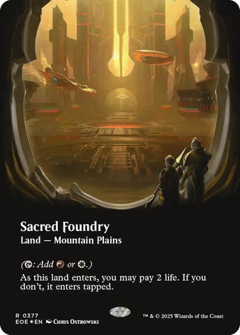 Image for Sacred Foundry (Borderless) (Galaxy Foil) (377) (Edge of Eternities) - Magic: The Gathering