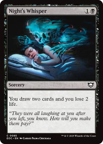 Image for Night's Whisper (85) (Commander: Edge of Eternities) - Magic: The Gathering