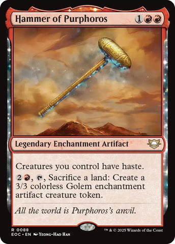 Image for Hammer of Purphoros (88) (Commander: Edge of Eternities) - Magic: The Gathering