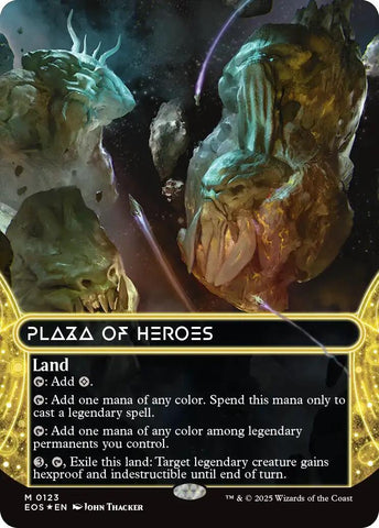Image for Plaza of Heroes (0123) (Borderless) (Galaxy Foil) (123) (Edge of Eternities: Stellar Sights) - Magic: The Gathering