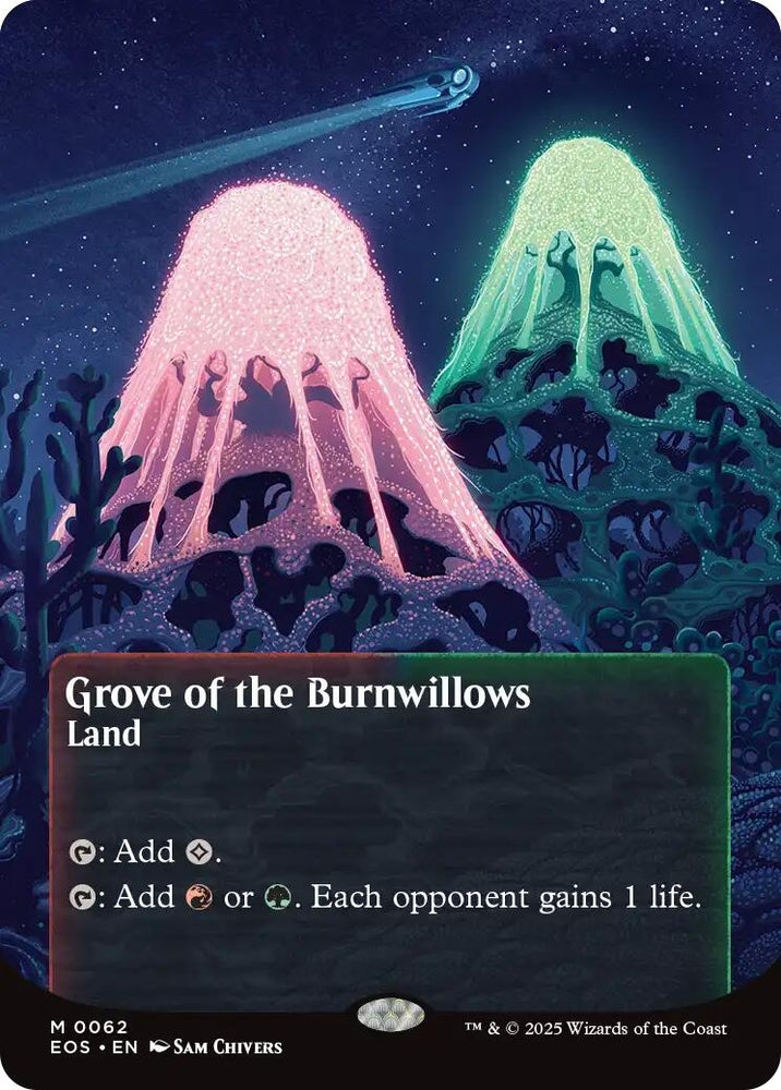 Image for Grove of the Burnwillows (0062) (Borderless) (62) (Edge of Eternities: Stellar Sights) - Magic: The Gathering
