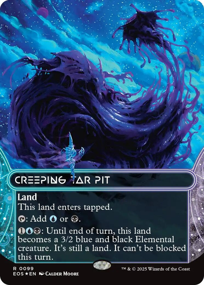 Image for Creeping Tar Pit (0099) (Borderless) (Galaxy Foil) (99) (Edge of Eternities: Stellar Sights) - Magic: The Gathering