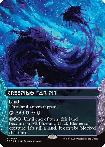 Image for Creeping Tar Pit (0099) (Borderless) (Galaxy Foil) (99) (Edge of Eternities: Stellar Sights) - Magic: The Gathering