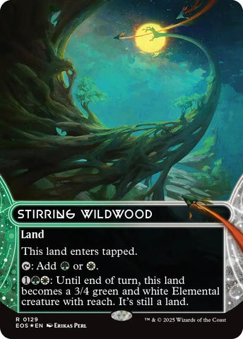 Image for Stirring Wildwood (0129) (Borderless) (Galaxy Foil) (129) (Edge of Eternities: Stellar Sights) - Magic: The Gathering