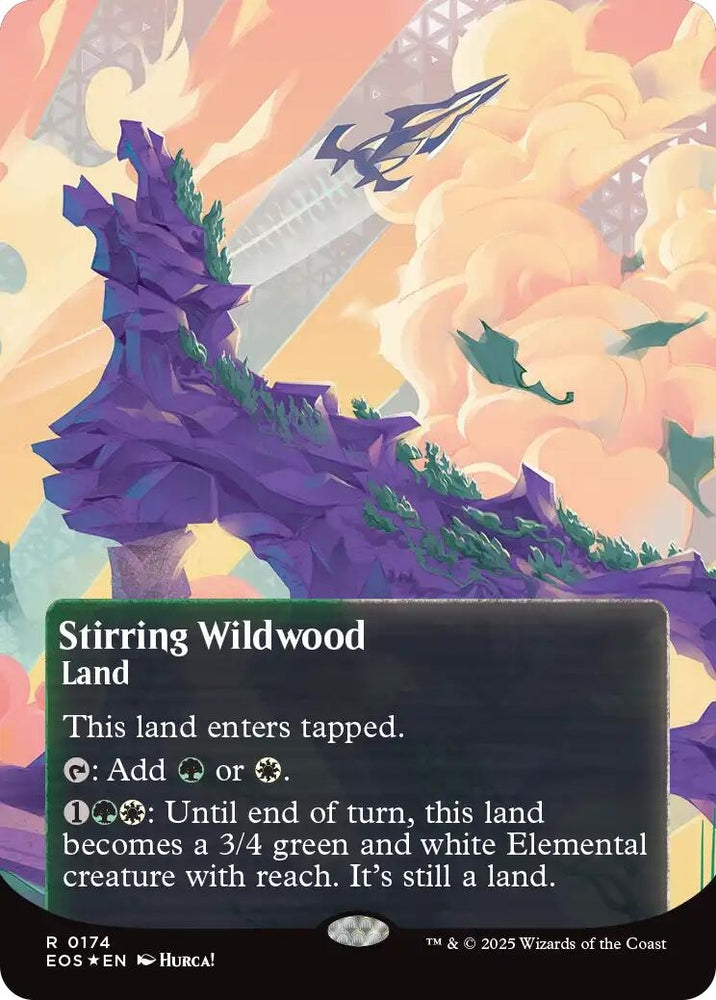 Image for Stirring Wildwood (0174) (Borderless) (Galaxy Foil) (174) (Edge of Eternities: Stellar Sights) - Magic: The Gathering