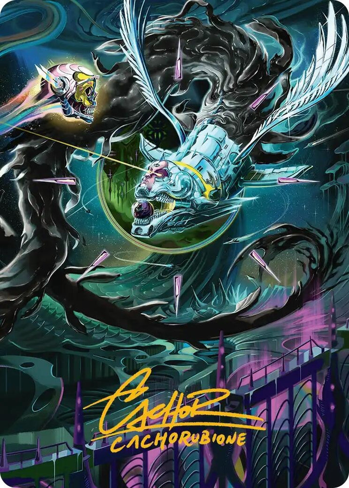 Image for Quantum Riddler Art Card (Gold-Stamped Signature) (39) (Art Series: Edge of Eternities) (ASEOE) - Magic: The Gathering