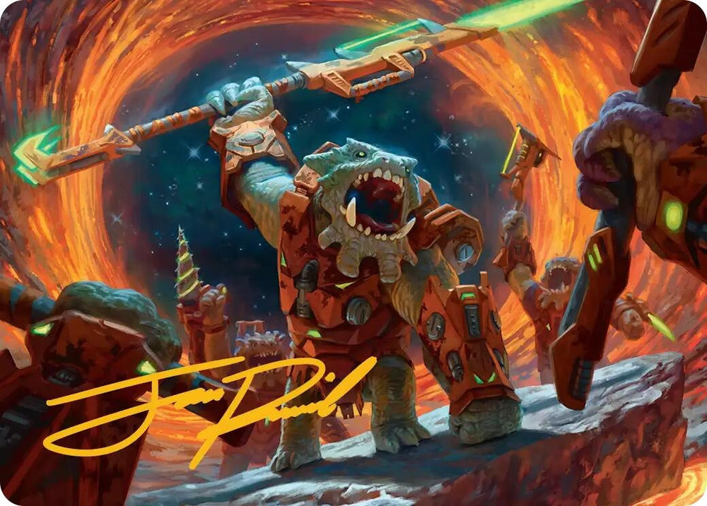Image for Frontline War-Rager Art Card (Gold-Stamped Signature) (16) (Art Series: Edge of Eternities) (ASEOE) - Magic: The Gathering