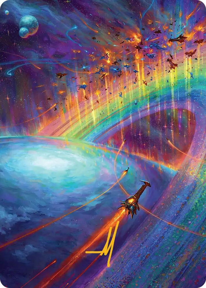 Image for Cascading Cataracts Art Card (43/54) (Gold-Stamped Signature) (43) (Art Series: Edge of Eternities) (ASEOE) - Magic: The Gathering