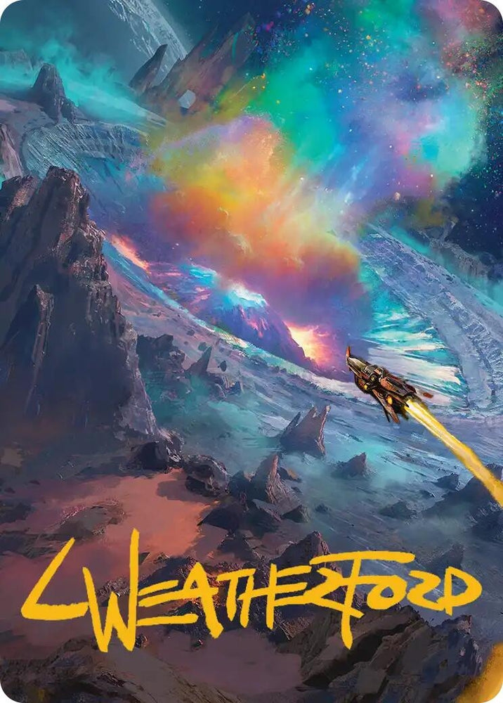 Image for Meteor Crater Art Card (Gold-Stamped Signature) (45) (Art Series: Edge of Eternities) (ASEOE) - Magic: The Gathering