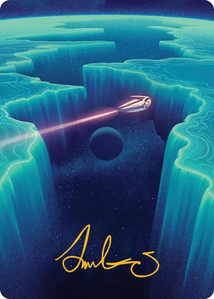 Image for Cascading Cataracts Art Card (50/54) (Gold-Stamped Signature) (50) (Art Series: Edge of Eternities) (ASEOE) - Magic: The Gathering