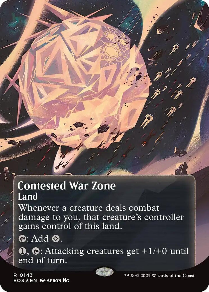 Image for Contested War Zone (0143) (Borderless) (Galaxy Foil) (143) (Edge of Eternities: Stellar Sights) - Magic: The Gathering