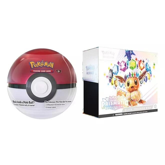 Image for Sam's Club Prismatic Evolutions Elite Trainer Box and Pokéball - Pokemon