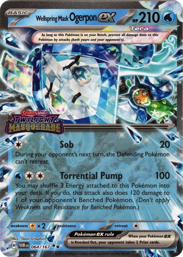 Image for Wellspring Mask Ogerpon ex (Twilight Masquerade Stamp) (064/167) (Miscellaneous Cards & Products) - Pokemon
