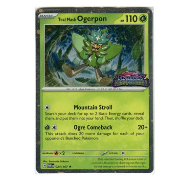 Image for Teal Mask Ogerpon (Twilight Masquerade Stamp) (024/167) - Pokemon