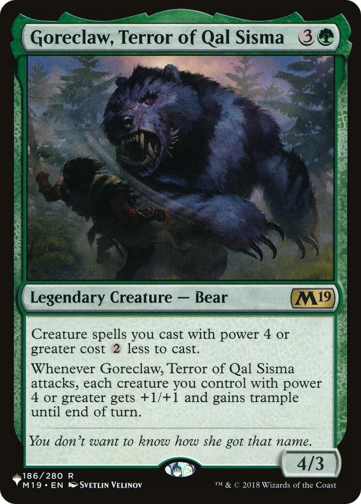 Image for Goreclaw, Terror of Qal Sisma (186) (The List Reprints) - Magic: The Gathering