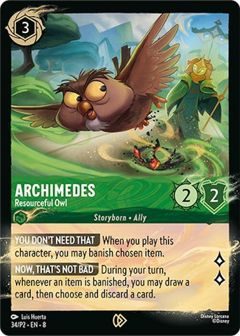 Image for Archimedes - Resourceful Owl (34/P2) (Disney Lorcana Promo Cards) - Disney Lorcana