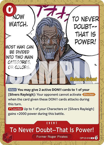 Image for To Never Doubt--That Is Power! (OP12-016) - One Piece Card Game